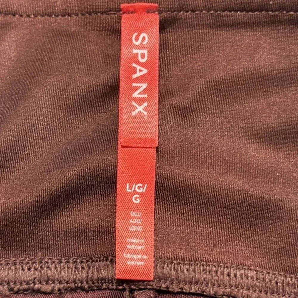 NWT Spanx Faux Patent Leather Leggings Tall Ruby Large 20301T - Picture 8 of 11